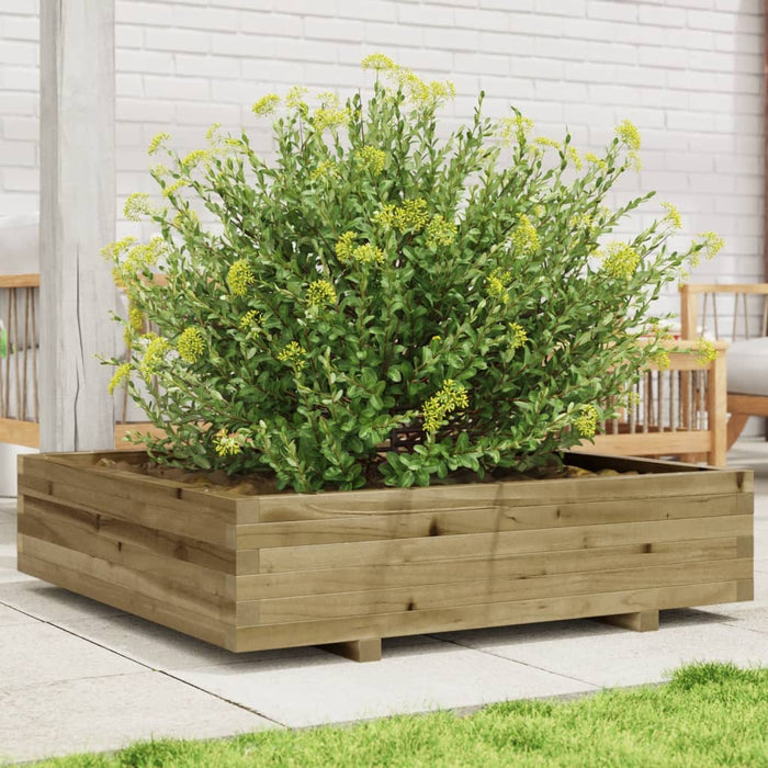 vidaXL Garden Planter 100x100x26.5 cm Impregnated Wood Pine