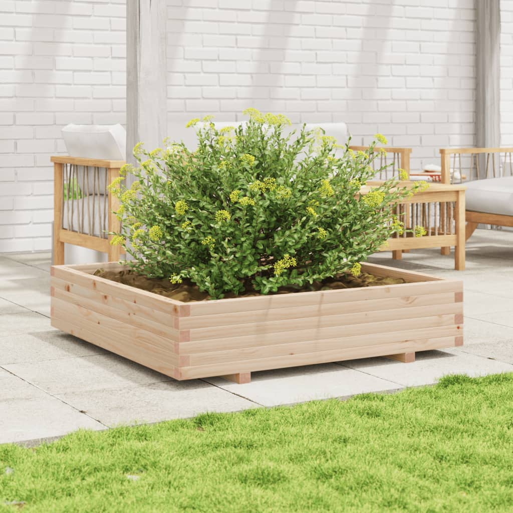 vidaXL Garden Planter 110x110x26.5 cm Solid Wood Pine