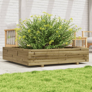 vidaXL Garden Planter 110x110x26.5 cm Impregnated Wood Pine