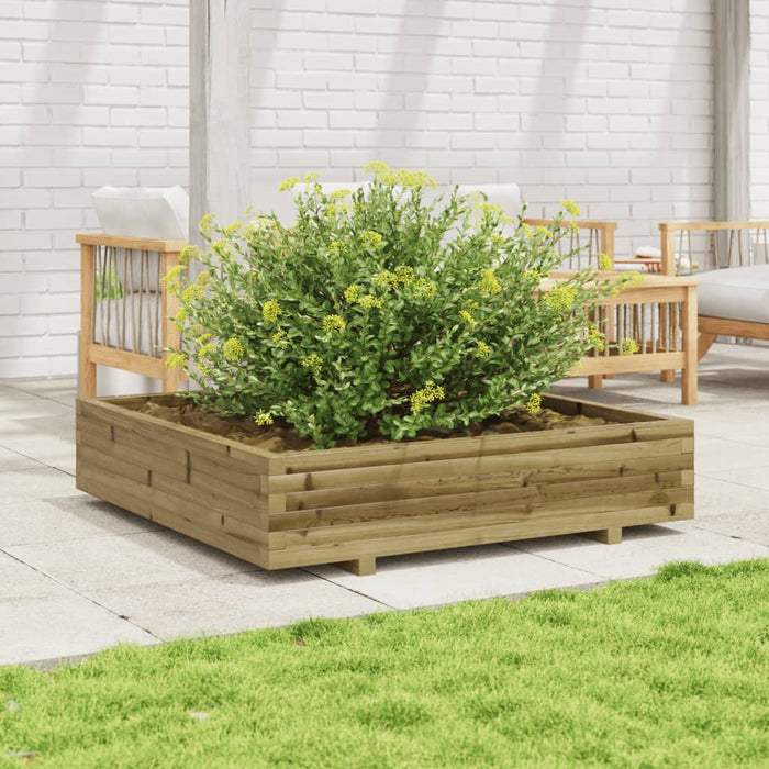 vidaXL Garden Planter 110x110x26.5 cm Impregnated Wood Pine