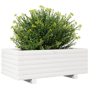 vidaXL Garden Planter White 70x40x26.5 cm Solid Wood Pine