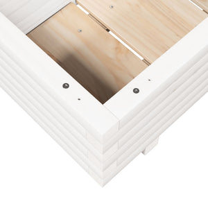 vidaXL Garden Planter White 70x40x26.5 cm Solid Wood Pine