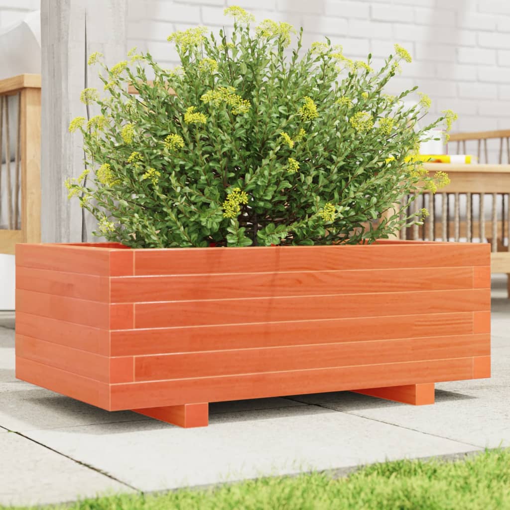 vidaXL Garden Planter Wax Brown 70x40x26.5 cm Solid Wood Pine