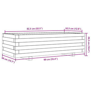 vidaXL Garden Planter 90x40x26.5 cm Solid Wood Pine