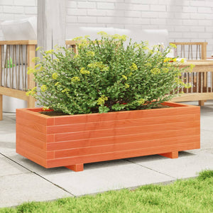 vidaXL Garden Planter Wax Brown 90x40x26.5 cm Solid Wood Pine