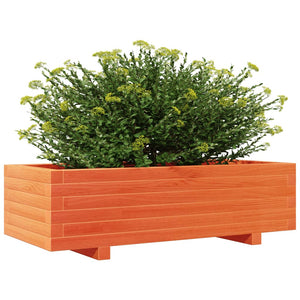 vidaXL Garden Planter Wax Brown 90x40x26.5 cm Solid Wood Pine