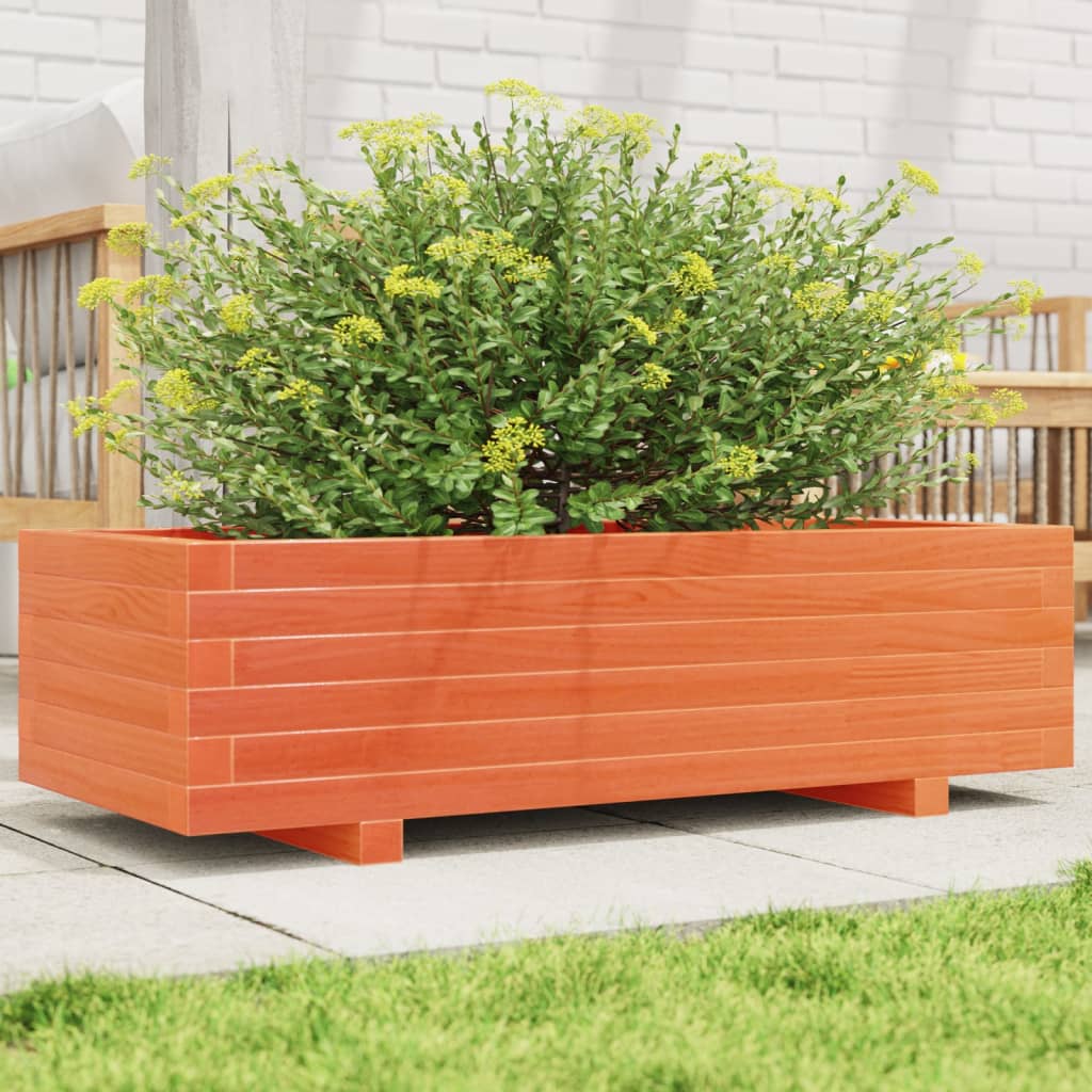 vidaXL Garden Planter Wax Brown 90x40x26.5 cm Solid Wood Pine