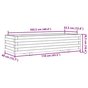 vidaXL Garden Planter 110x40x26.5 cm Solid Wood Pine