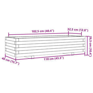 vidaXL Garden Planter White 110x40x26.5 cm Solid Wood Pine