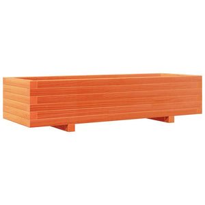 vidaXL Garden Planter Wax Brown 110x40x26.5 cm Solid Wood Pine