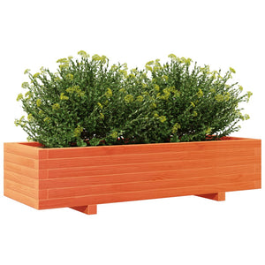 vidaXL Garden Planter Wax Brown 110x40x26.5 cm Solid Wood Pine