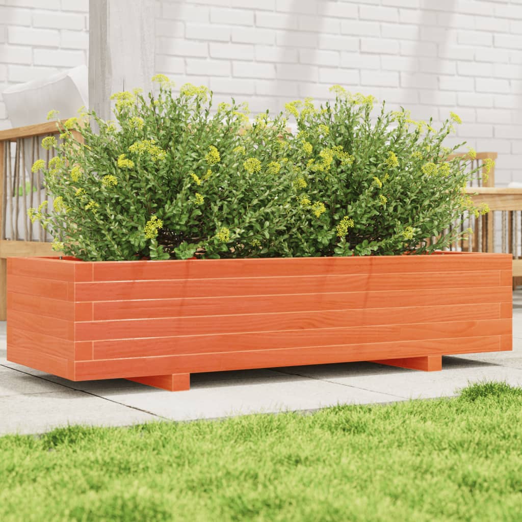 vidaXL Garden Planter Wax Brown 110x40x26.5 cm Solid Wood Pine