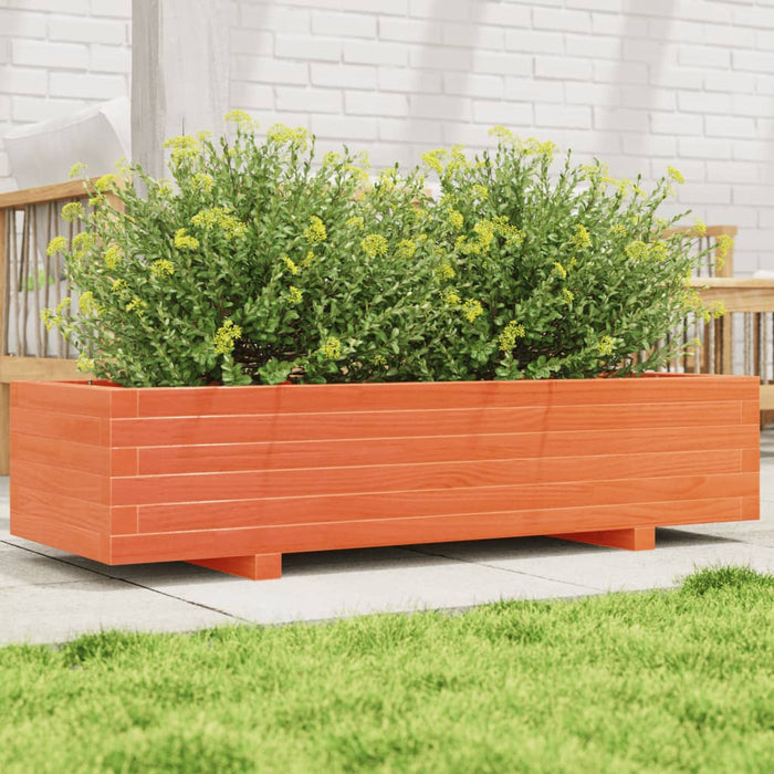 vidaXL Garden Planter Wax Brown 110x40x26.5 cm Solid Wood Pine