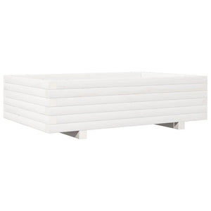 vidaXL Garden Planter White 90x60x26.5 cm Solid Wood Pine