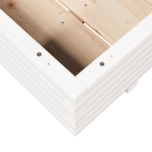 vidaXL Garden Planter White 90x60x26.5 cm Solid Wood Pine