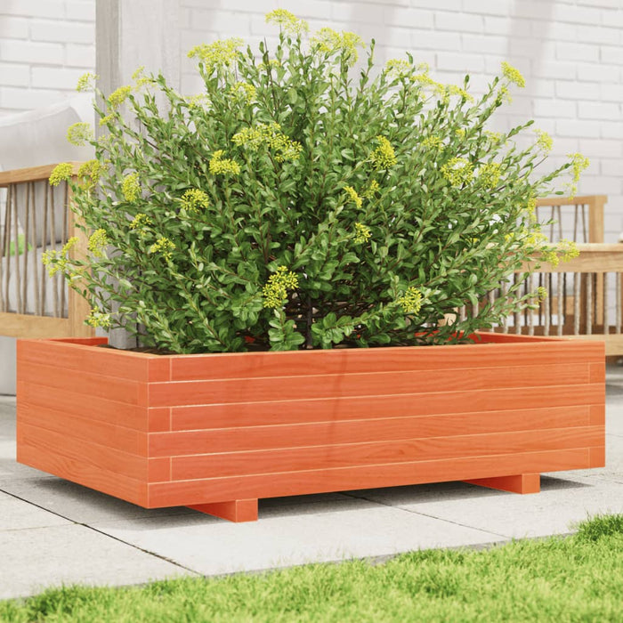 vidaXL Garden Planter Wax Brown 90x60x26.5 cm Solid Wood Pine