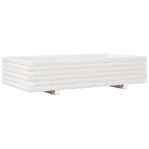 vidaXL Garden Planter White 110x60x26.5 cm Solid Wood Pine