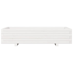 vidaXL Garden Planter White 110x60x26.5 cm Solid Wood Pine