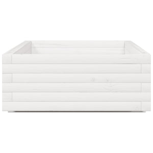 vidaXL Garden Planter White 110x60x26.5 cm Solid Wood Pine