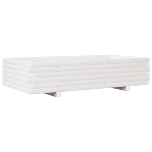 vidaXL Garden Planter White 110x60x26.5 cm Solid Wood Pine