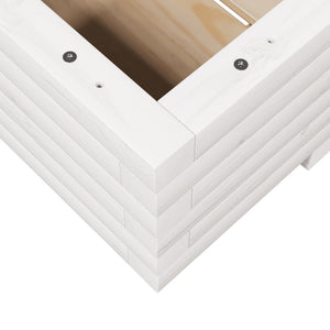 vidaXL Garden Planter White 110x60x26.5 cm Solid Wood Pine