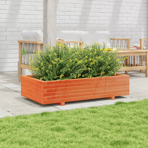 vidaXL Garden Planter Wax Brown 110x60x26.5 cm Solid Wood Pine