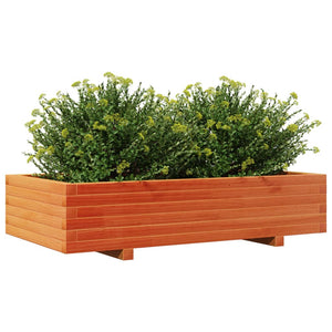 vidaXL Garden Planter Wax Brown 110x60x26.5 cm Solid Wood Pine