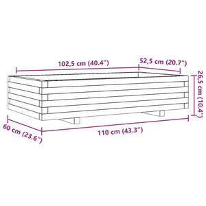 vidaXL Garden Planter Wax Brown 110x60x26.5 cm Solid Wood Pine