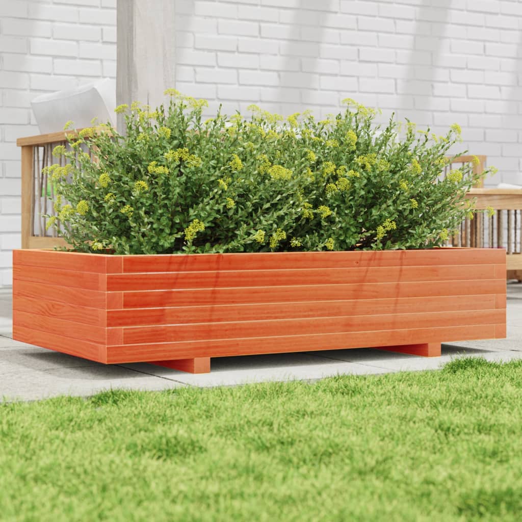 vidaXL Garden Planter Wax Brown 110x60x26.5 cm Solid Wood Pine