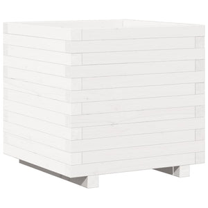 vidaXL Garden Planter White 50x50x49.5 cm Solid Wood Pine