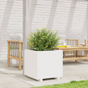 vidaXL Garden Planter White 50x50x49.5 cm Solid Wood Pine