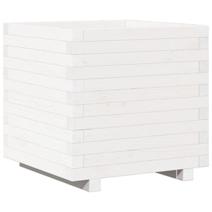 vidaXL Garden Planter White 50x50x49.5 cm Solid Wood Pine