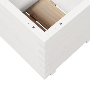 vidaXL Garden Planter White 50x50x49.5 cm Solid Wood Pine