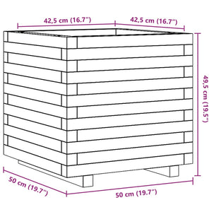 vidaXL Garden Planter White 50x50x49.5 cm Solid Wood Pine