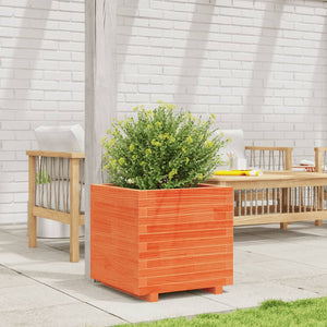 vidaXL Garden Planter Wax Brown 50x50x49.5 cm Solid Wood Pine