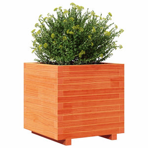 vidaXL Garden Planter Wax Brown 50x50x49.5 cm Solid Wood Pine