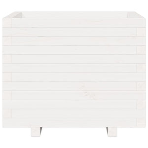 vidaXL Garden Planter White 60x60x49.5 cm Solid Wood Pine