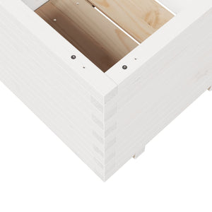 vidaXL Garden Planter White 60x60x49.5 cm Solid Wood Pine