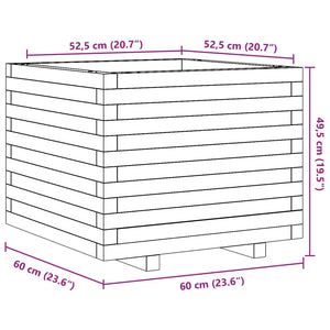 vidaXL Garden Planter Wax Brown 60x60x49.5 cm Solid Wood Pine