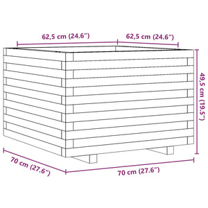 vidaXL Garden Planter 70x70x49.5 cm Solid Wood Pine