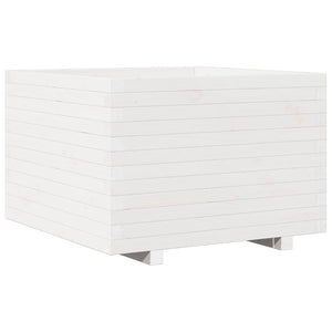 vidaXL Garden Planter White 70x70x49.5 cm Solid Wood Pine