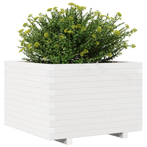 vidaXL Garden Planter White 70x70x49.5 cm Solid Wood Pine