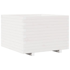 vidaXL Garden Planter White 70x70x49.5 cm Solid Wood Pine