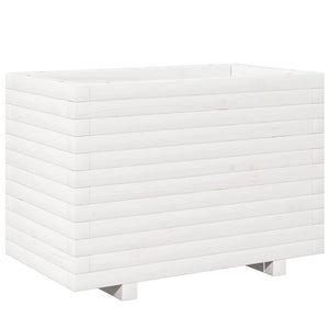 vidaXL Garden Planter White 70x40x49.5 cm Solid Wood Pine