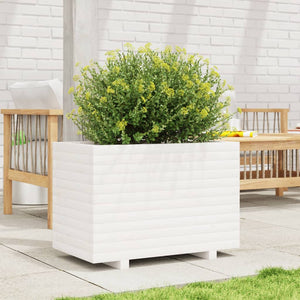 vidaXL Garden Planter White 70x40x49.5 cm Solid Wood Pine