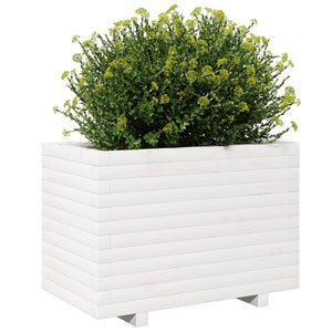 vidaXL Garden Planter White 70x40x49.5 cm Solid Wood Pine