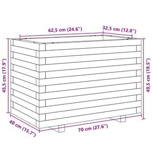 vidaXL Garden Planter 70x40x49.5 cm Impregnated Wood Pine