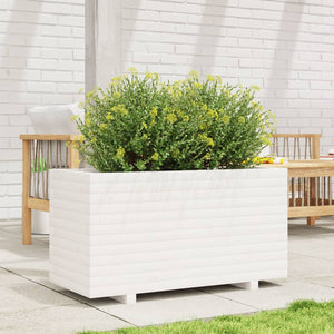 vidaXL Garden Planter White 90x40x49.5 cm Solid Wood Pine