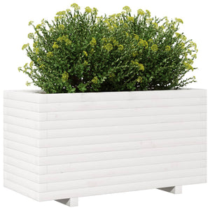 vidaXL Garden Planter White 90x40x49.5 cm Solid Wood Pine