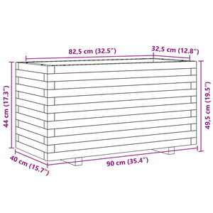 vidaXL Garden Planter White 90x40x49.5 cm Solid Wood Pine